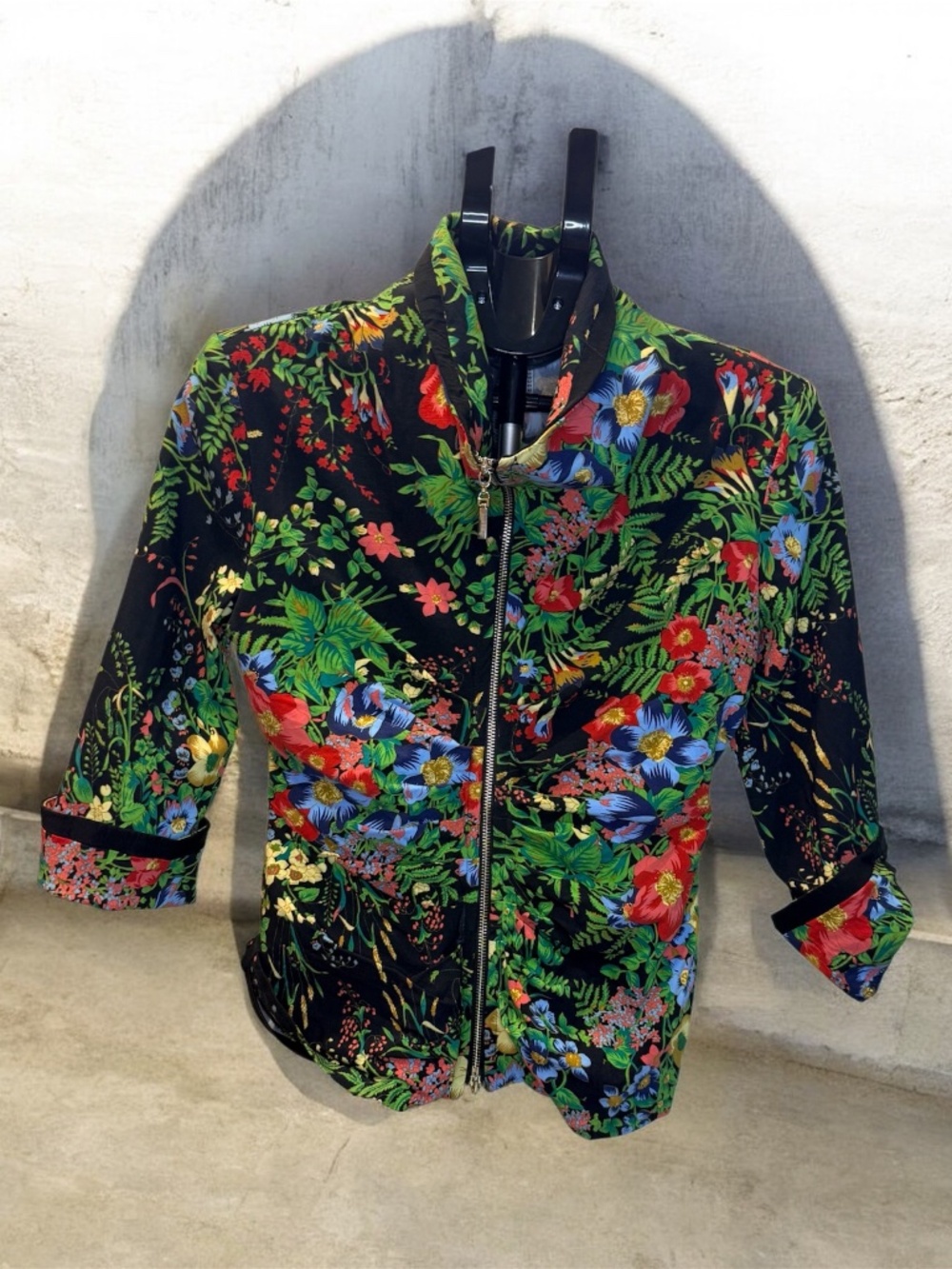 Joseph Ribkoff Floral Zip Front Jacket Women's Size 10 Made in Canada